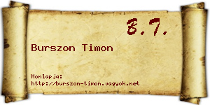 Burszon Timon névjegykártya